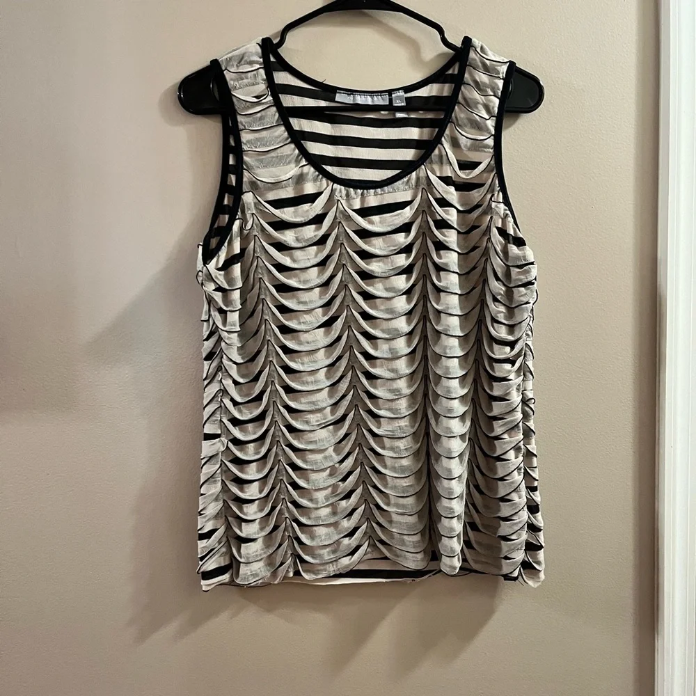 NY Collection Scalloped Sleeveless Top Size XL
